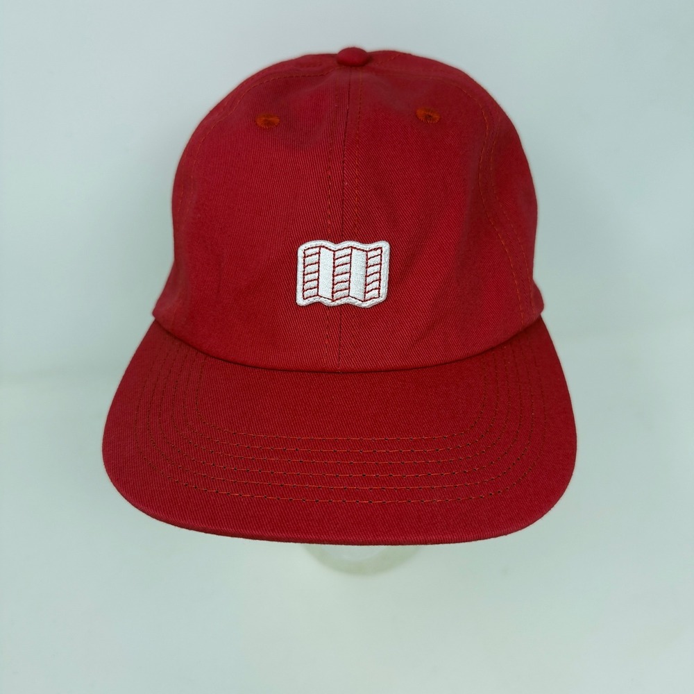 Topo Designs Red Map‎ Logo Baseball Hay Cap Adjustable Strap Back